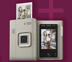 富士 Instax LiPlay+ 混合型即拍即印相机可以使用前置和后置摄像头拍摄的图像打印拼贴照片。(图片来源：富士胶片）