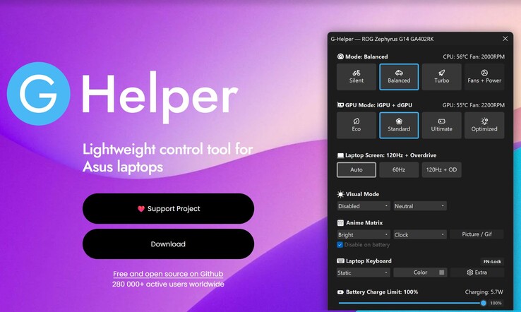 G-Helper 网页(图片来源:截图,g-helper.com)