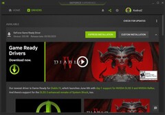 NvidiaGeForce Game Ready Driver 535.98通知在GeForce 体验（来源：自己）。
