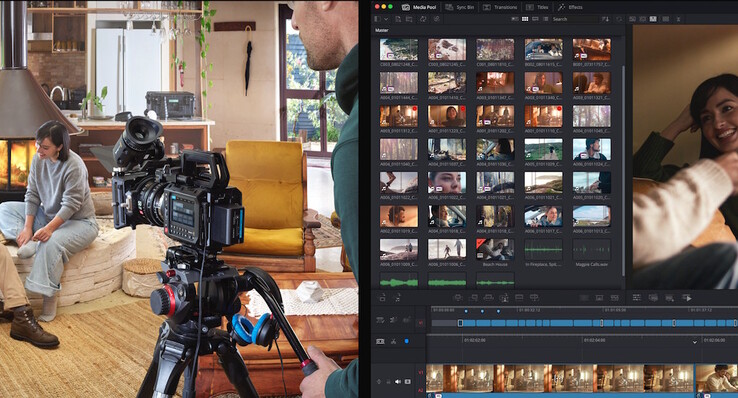 实时素材代理可以自动发送到 Davinci Cloud，远程 Davinci Resolve 剪辑师可以立即开始剪辑。(图片来源：Blackmagic）