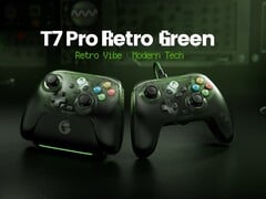 T7 Pro Retro Green 和 T7 Pro W Retro Green 手柄的设计相似。