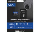 PNY PRO Elite High Endurance microSD 闪存卡可用于车身、仪表盘和安全摄像机的连续视频录制。(图片来源：PNY）