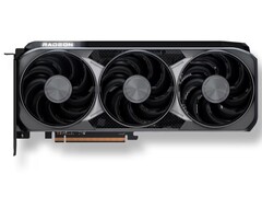 AMD Radeon RX 9070 XT GPU 的艺术效果图。(图片来源：AMD）