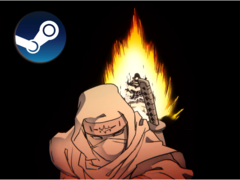 忍者：复仇之术》让玩家控制一名可以使用近战武器、shuriken 和忍术能力的忍者。图为游戏预告片中的一张快照，上面有 Steam 徽标。 图片来源：世嘉在 YouTube 上的网站