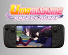 Umamusume：在带有徽标的 Steam Deck OLED 上运行的《漂亮的德比》（图片来源：Cygames，Steam 有编辑）
