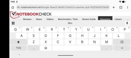 横向模式下的 Gboard