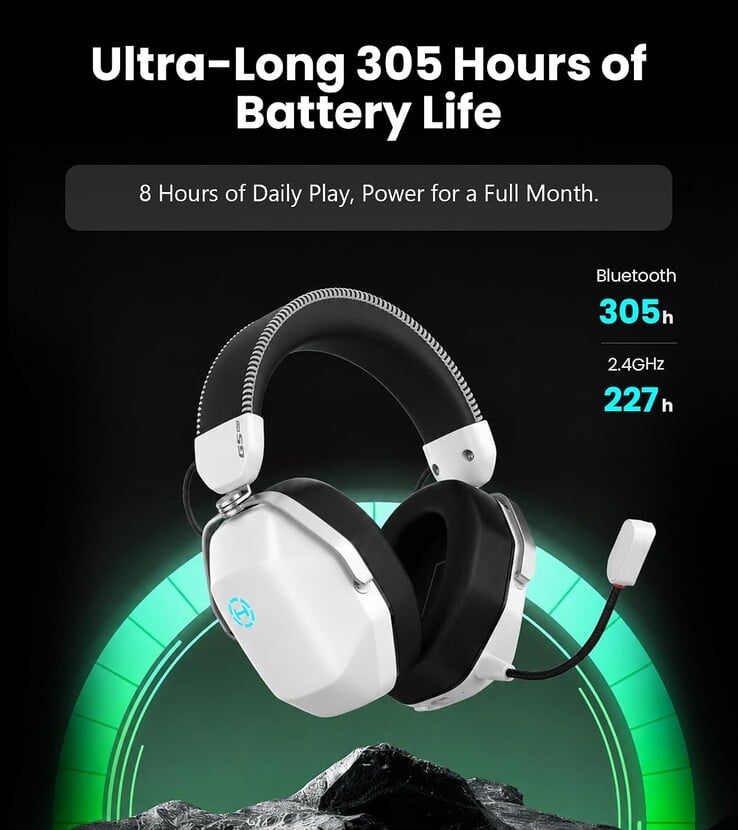 Edifier G5 Max 游戏耳机电池续航时间最长可达 305 小时