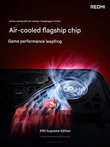 Redmi K90 Ultra 的主动散热风扇（机器翻译）