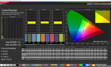 色彩精确度（原色专业版色彩方案、暖色调色温、sRGB 目标色彩空间）