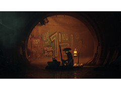 游戏《Stray》的截图，展示了细致的赛博朋克环境。(图片来源：Steam）