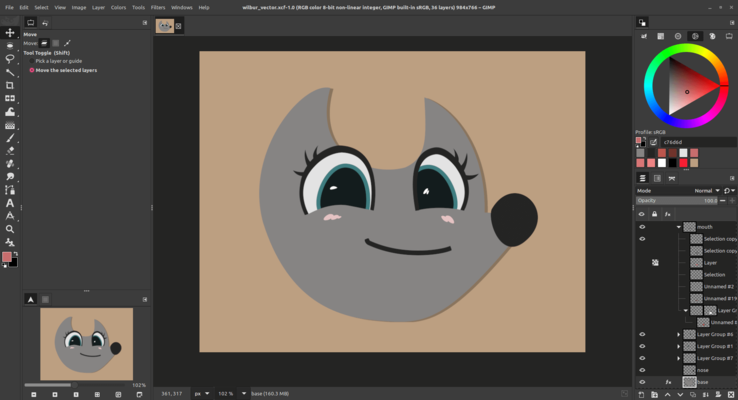 矢量图层将出现在 GIMP 3.2 中（图片来源：@aka_reju on Mastodon）