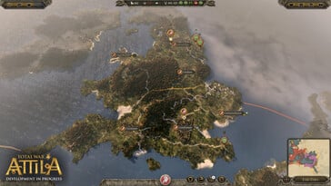 一张展示 Total War: Attila 中世界地图的图片。
