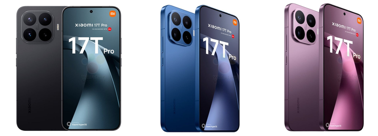 小米 17T Pro 的高清渲染图。
