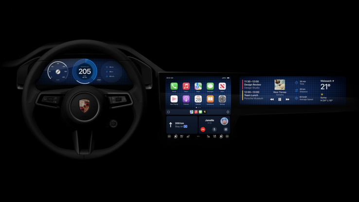2024 年保时捷的下一代Apple CarPlay 嵌入式操作系统。(图片：Apple/保时捷）