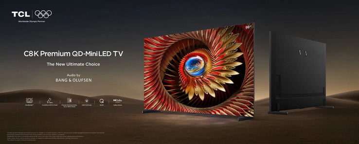 TCL C8K Premium QD-MiniLED 电视（图片来源：TCL）
