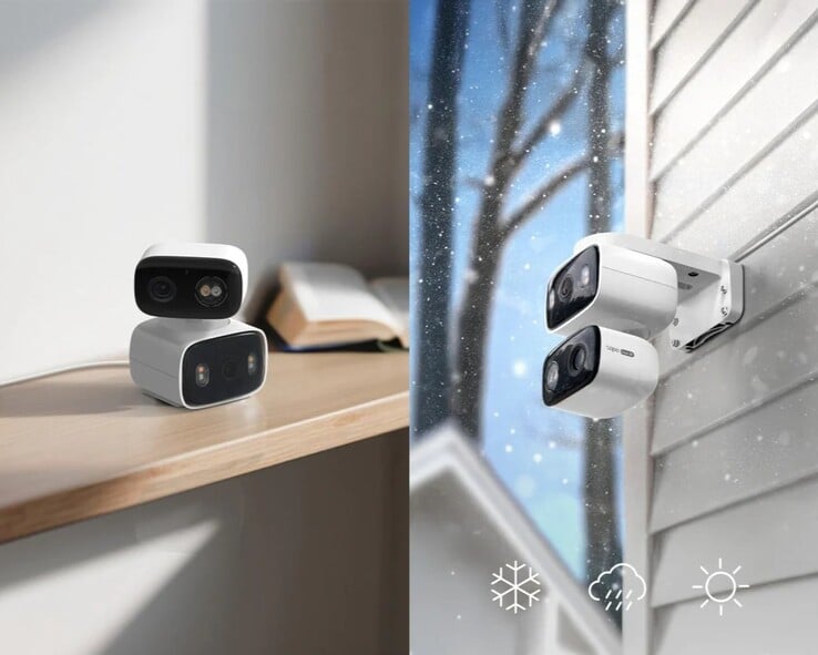 Tapo C246D 双镜头安全摄像机可在室内或室外使用。 图片来源：Tapo