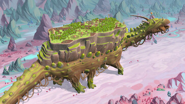 显示《流浪村落》中 Onbu 的图片。(图片来源：Steam）