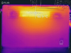 Thermal profile, max load, underside