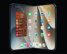 iPhone Ultra 可折叠手机的渲染图。