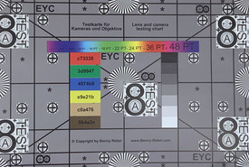 A photo of our test chart