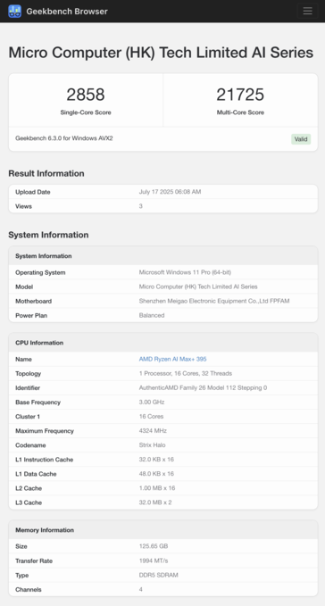 (图片来源：Geekbench）