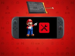 Switch 2 电池上显示有控制台和任天堂支持图标