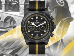 帝舵表 Pelagos FXD Chrono Yellow（如图）采用专有的 43 毫米哑光碳纤维复合材料表壳。(图片来源：帝舵表）
