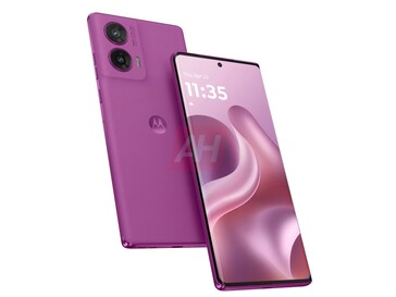 Moto G96 的卡特兰兰色非官方图片。(图片来源：Android Headlines）
