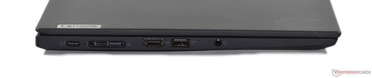左边：2个Thunderbolt 4，miniEthernet/扩展坞端口，HDMI 2.0，USB-A 3.2 Gen 1，3.5毫米音频