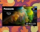 松下 W95 系列 75 英寸电视运行亚马逊的 FireOS 系统。(图片来源：松下/亚马逊，Unsplash，经编辑）