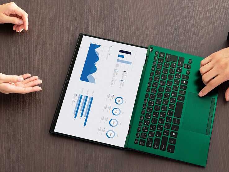 Vaio SX14-R 的屏幕可以 180 度打开。