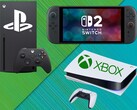 图为 Xbox、PS5 和 Switch 2 游戏机与标识（图片来源：Xbox Gaming、索尼 PlayStation、任天堂美国公司，有编辑）。