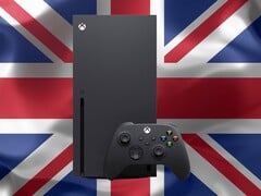 英国国旗前的 Xbox Series X