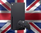 英国国旗前的 Xbox Series X