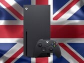 英国国旗前的 Xbox Series X