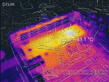 SK Hynix P41没有热罪的热点在受压时温度高得多，为93℃。