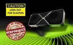 GeForce RTX 5090 和 RTX 5080 游戏 GPU 很难买到，至少现在是这样。(图片来源：Nvidia，已编辑）