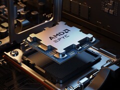 插座中的 AMD Epyc 服务器处理器。