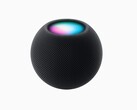 午夜版 HomePod mini 的颜色比太空灰版本要深一些。(图片来源：Apple)