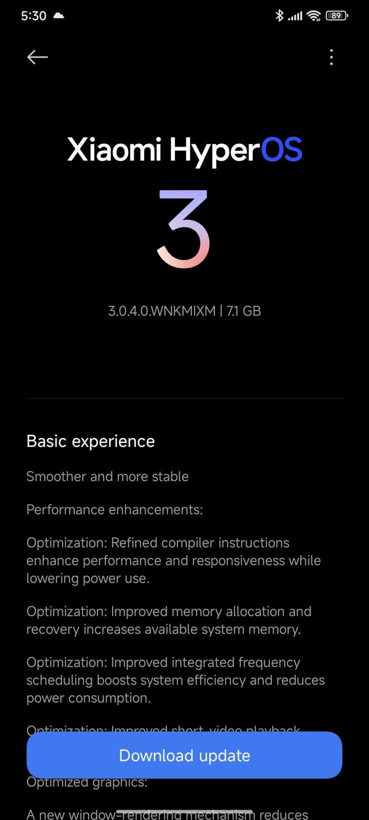 Poco F6 Pro 上的 HyperOS 3 OTA(图片来源:u/waelabdrabbo via Reddit)