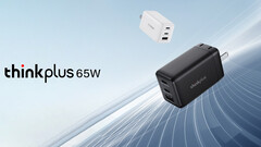 联想在中国推出带三个端口的 ThinkPlus 65W GaN 充电器（图片来源：联想集团 [修改）