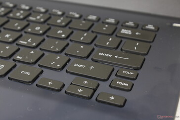 Shift、PgUp和PgDn键比大多数其他笔记本电脑要小得多，也更有弹性。