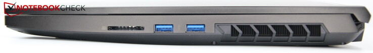 右边。SD阅读器，2个USB-A 3.2 Gen1（USB 3.0）。
