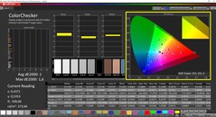 CalMAN ColorChecker（目标色彩空间DCI-P3）。