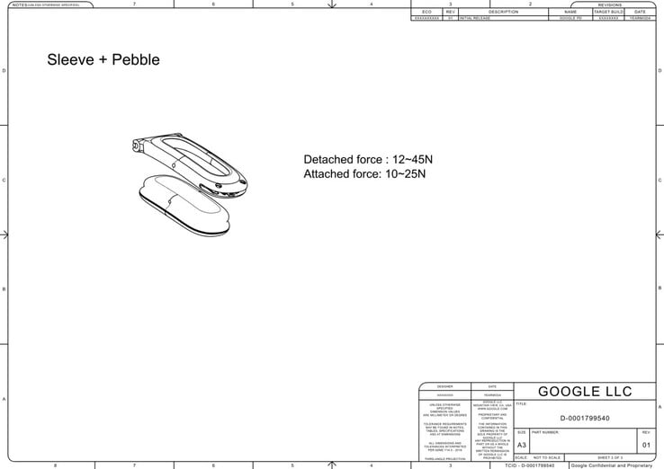 谷歌 Fitbit Air 2D CAD 设计。