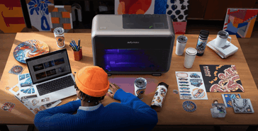 E1 紫外线打印机工作流程。