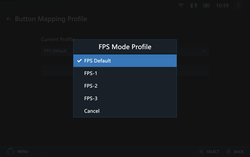 可为 FPS 模式选择四种不同的配置文件