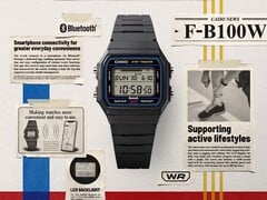 卡西欧新款F-B100W手表在经典的F-91W设计基础上,新增了蓝牙功能和步数追踪功能