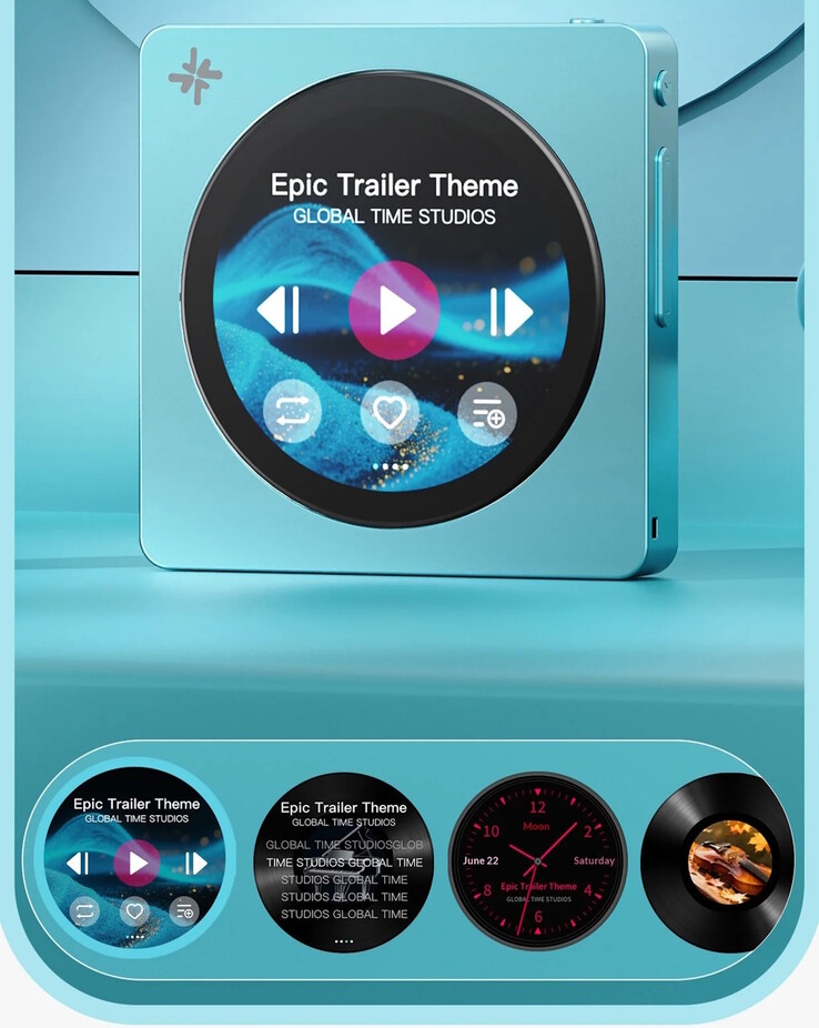 Fiio Snowsky Disc DAP 的 1.8 英寸圆形触摸屏支持多种皮肤。