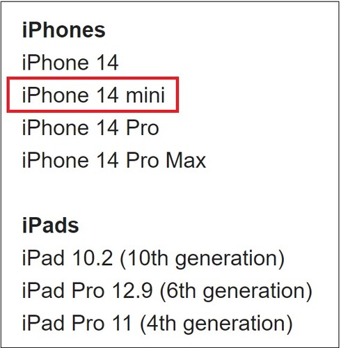 Apple 设备清单。(图片来源：91Mobiles/Evan Blass)